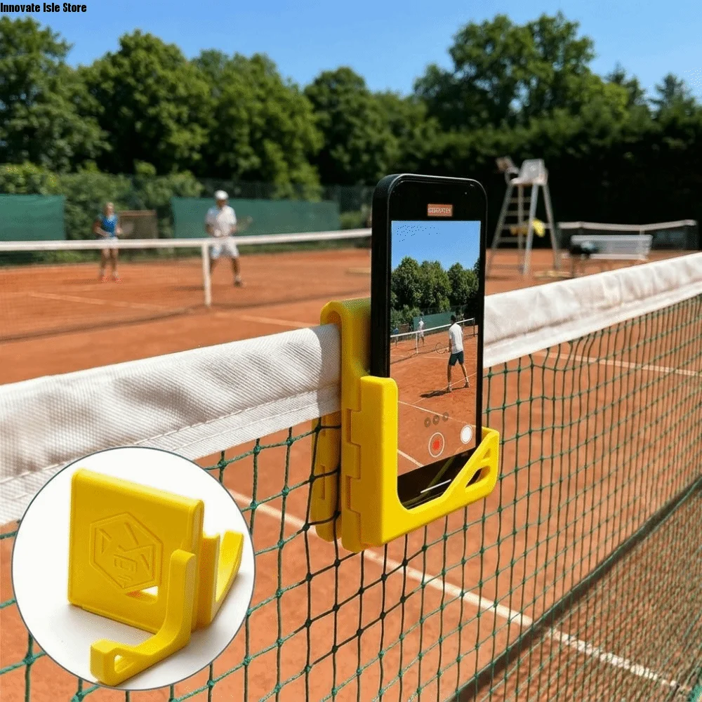 Foldable Tennis Net Camera Mount Adjustable Angle 3D Printed Secure Clip-On Mount Portable Clip-On Net Mounted Phone Holder
