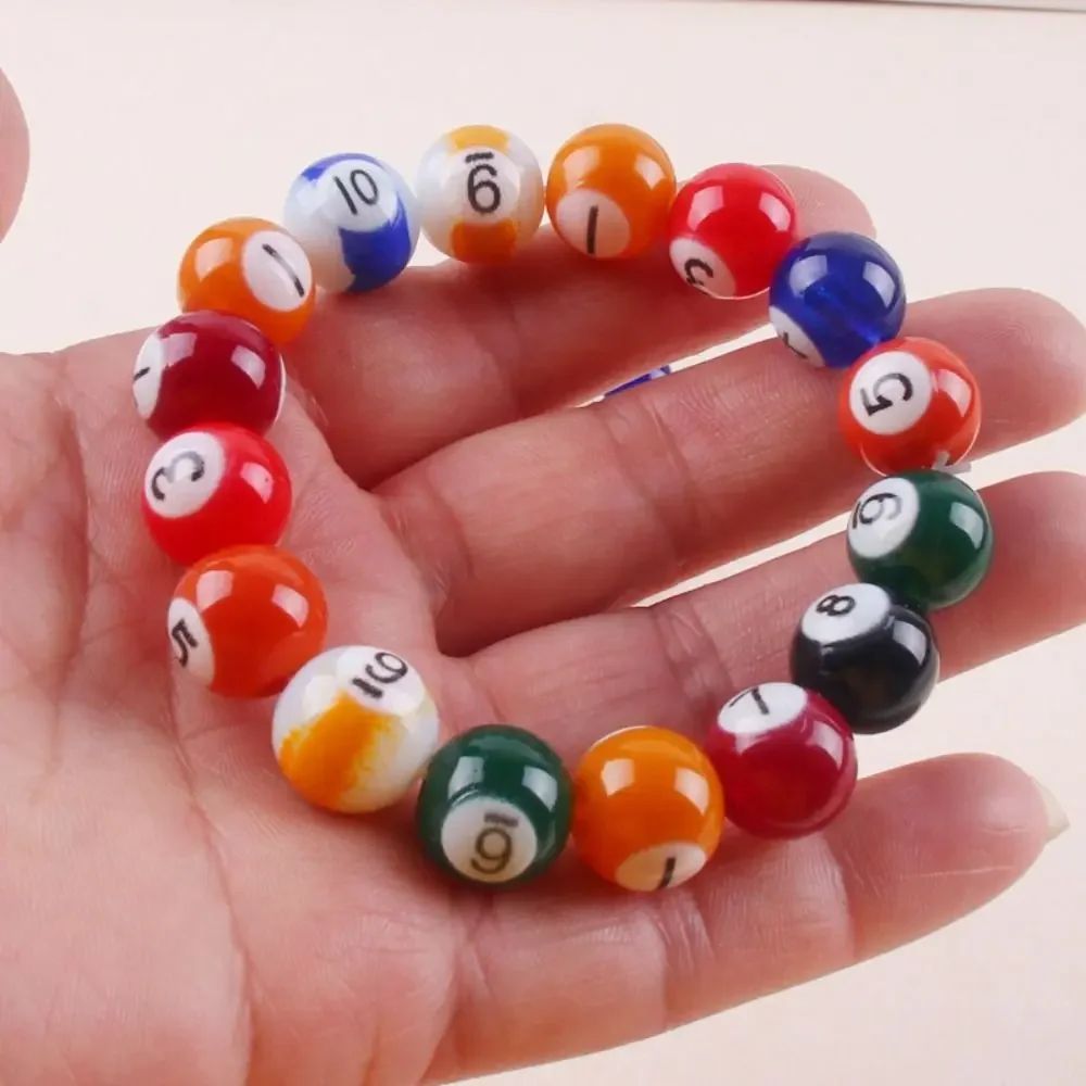 High Quality Glass Billiards Bracelet Elastic Rope Trendy Jewelry Couple Bracelet Wear Resistant Creative Chinese Eight Ball