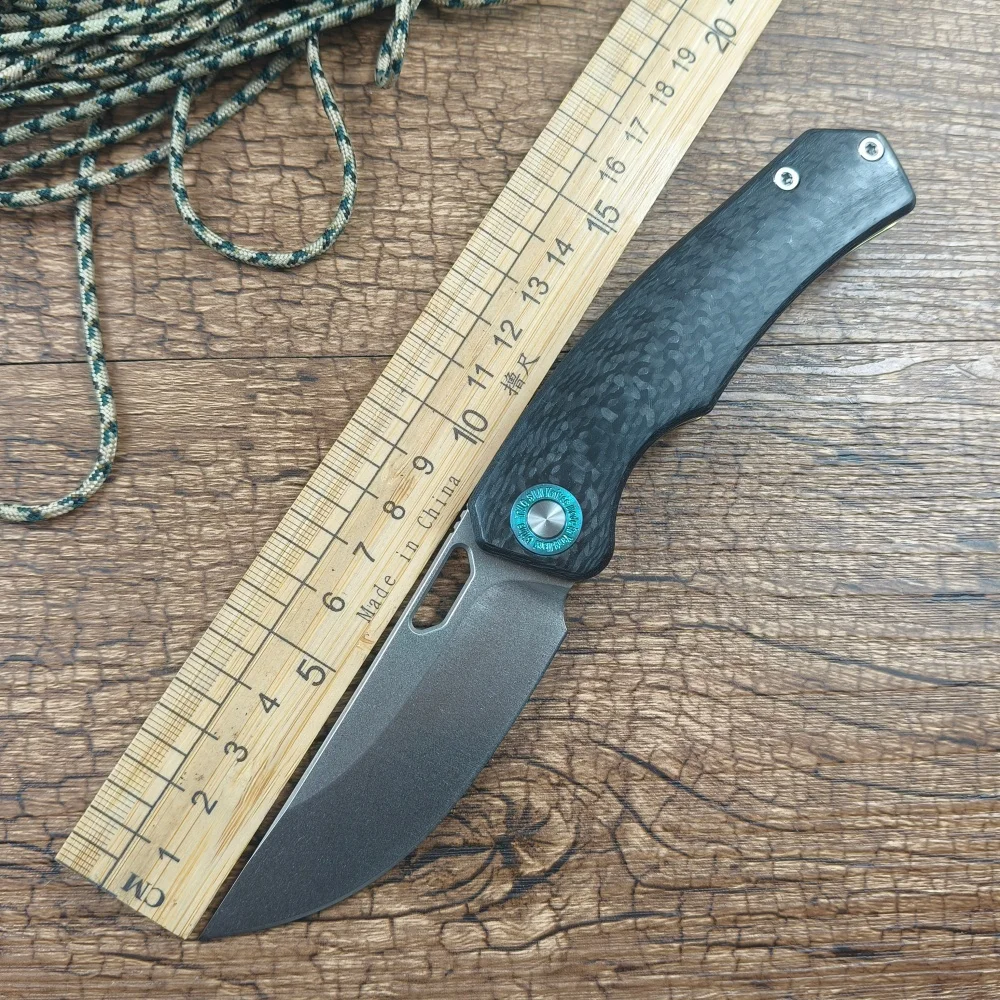 

Складной карманный нож TWOSUN с лезвием M390, керамической шариковой подшипниковой втулкой, рукоятью из углеродного волокна и титана, для охоты на открытом воздухе, модель TS457