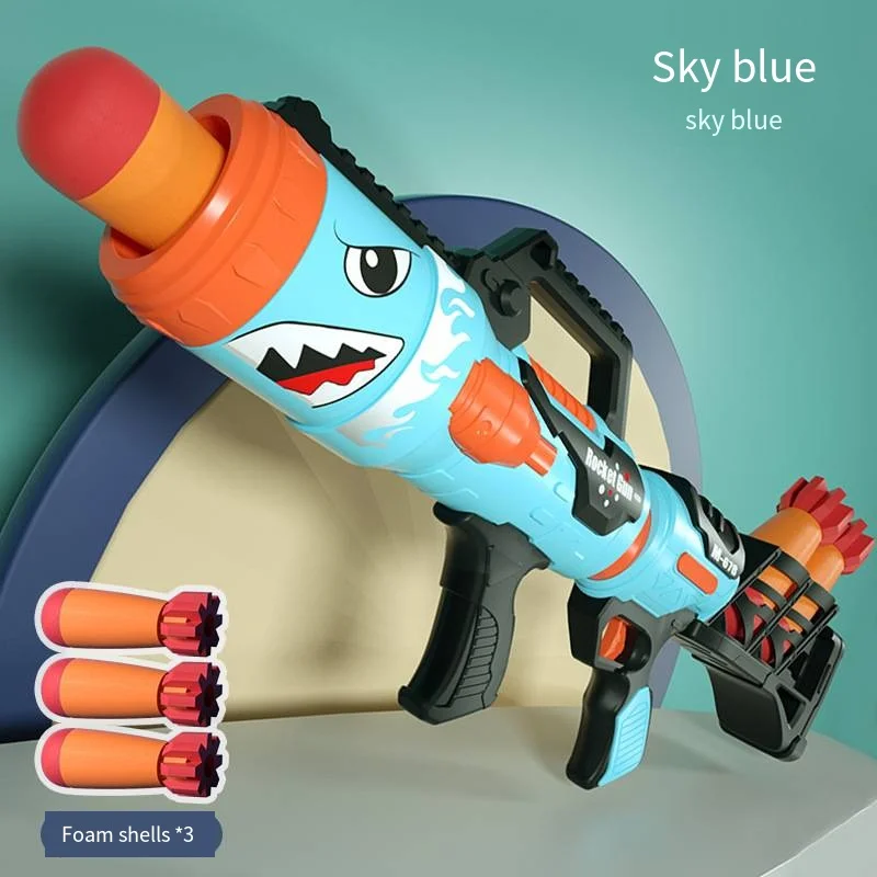 Pistola suave aerodinámica Shark bazooka, puede disparar balas, mortero de largo alcance, juguete para niños