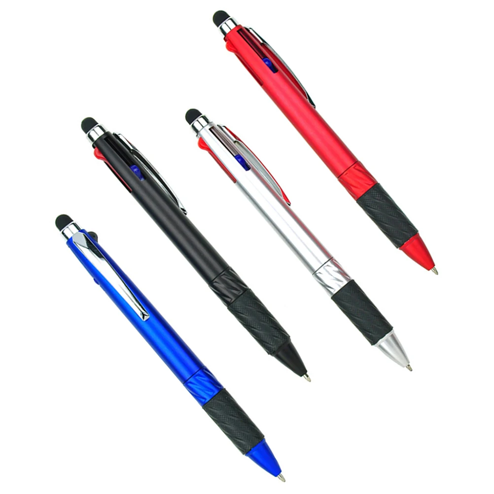 

4 pcs Stylus Ballpoint Pens Comfortable Grip Smooth Writing 3 Colors Multipurpose Painted Body Office School Travel