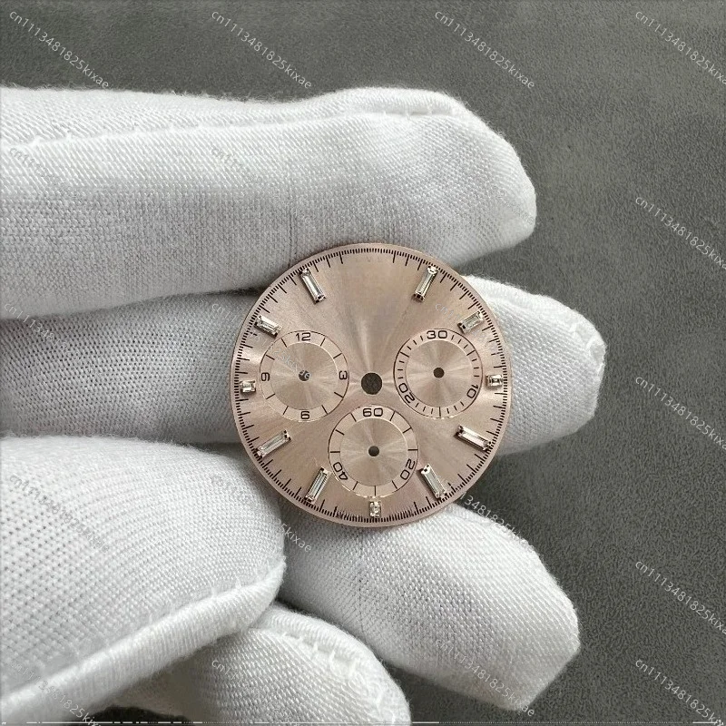 For [40 Diamond Engraved Watch High-end Accessories Rose Gold Plate] Suitable for 4130/4131 Movement, Dial