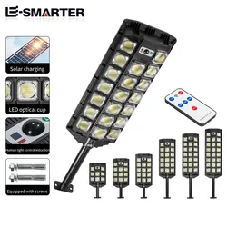 LED Solar Wall Light Outdoor Lamp PIR Motion Sensor Solar Powered Sunlight Street Light for Garden 3 Modes Remote Control