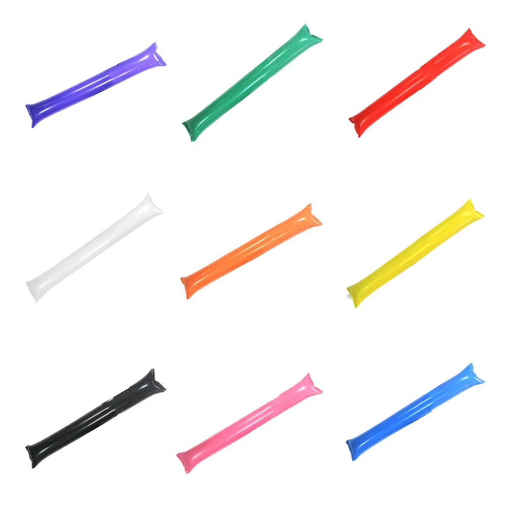 عصا الهتاف القابلة للنفخ مكونة من 10 عبوات من دعائم الألعاب الملونة للحفلات الموسيقية والمطابقات الرياضية لإظهار فريقك