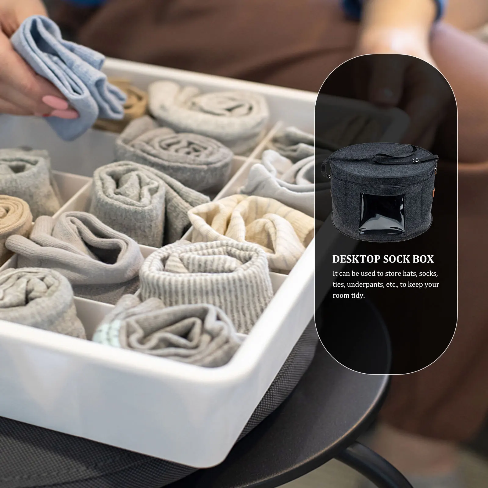 

Hat Storage Box Space Saving Organizer For Socks Underwear Ties Hats Closet Bedroom Wardrobe Storage Container