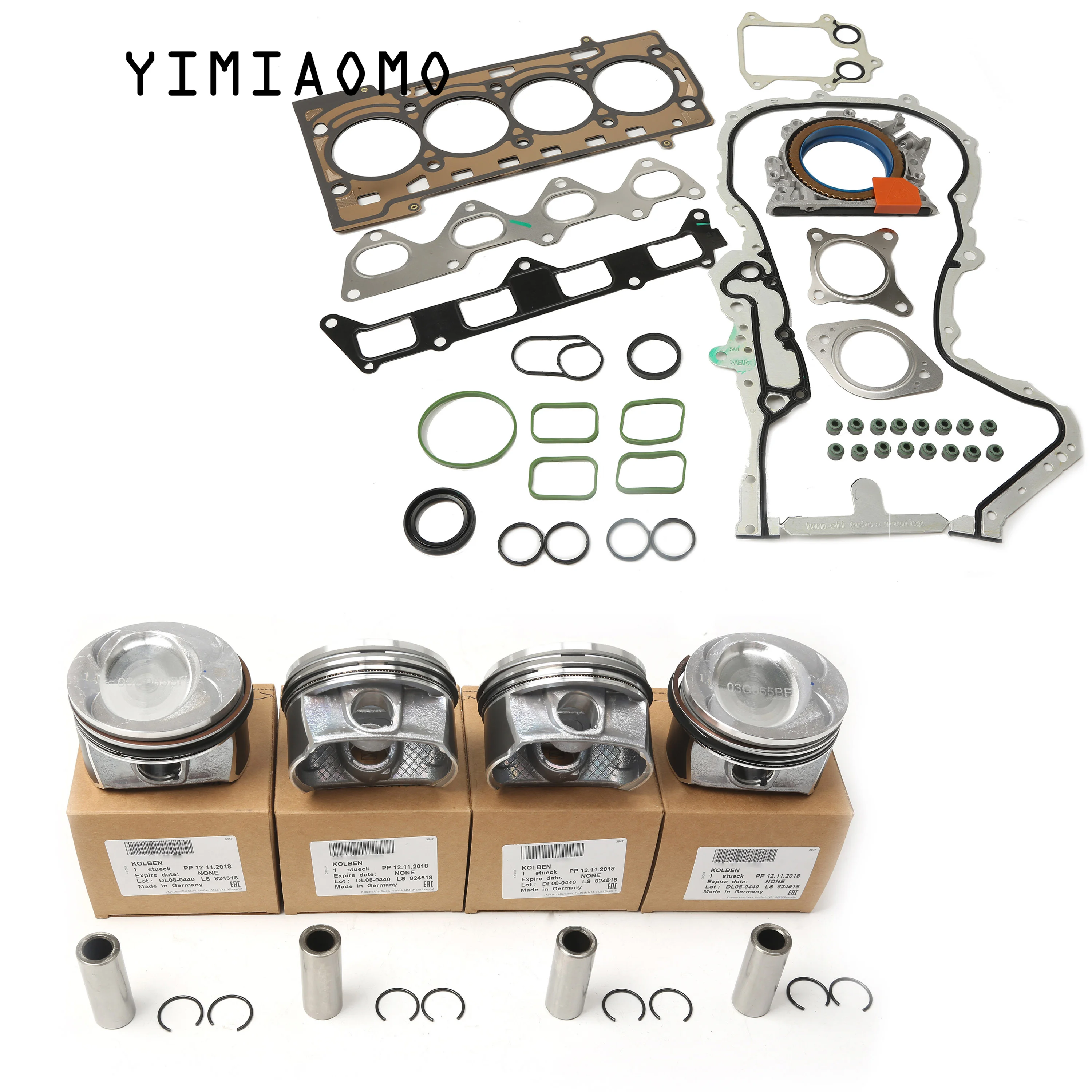 EA111 CAR ENGINE REBUILD OVERHAUL KIT 19MM PISTON GASKET SEALS For VW GOLF JETTA CC TOUGAN Eos AUDI A1 1.4 TSI CAVD CNWA CTHA