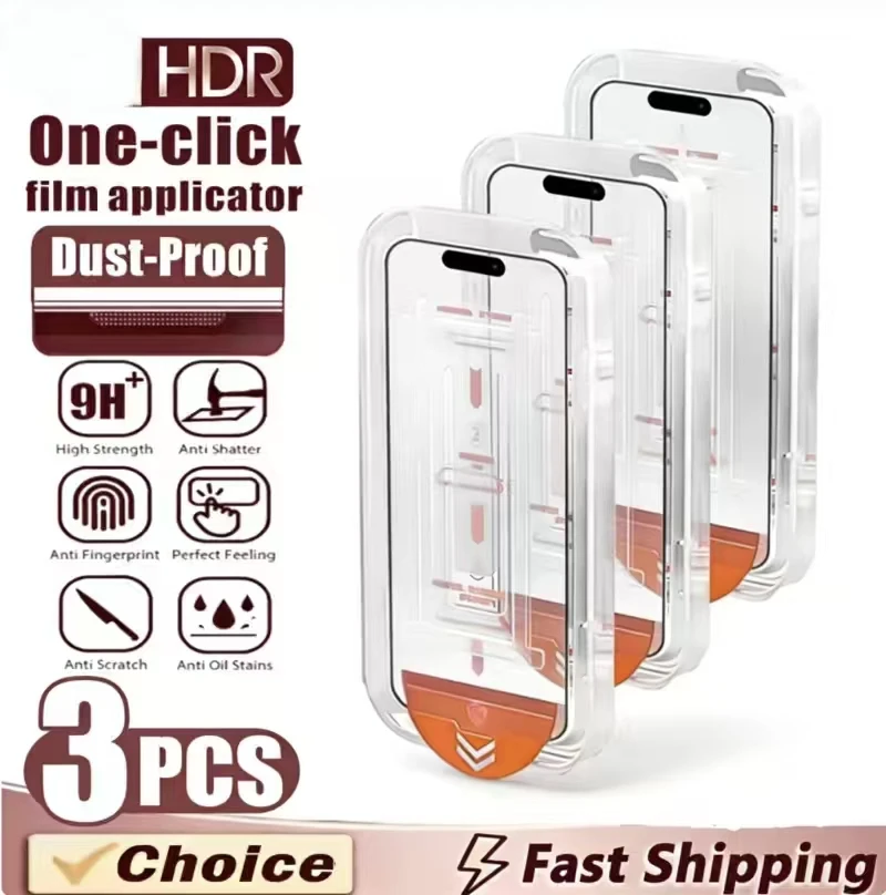 1-3PCS Easy Installation Screen Protectors For Samsung S26 S25 S24 Ultra Edge Plus FE S25 Edge Oleophobic Coating Tempered Glass