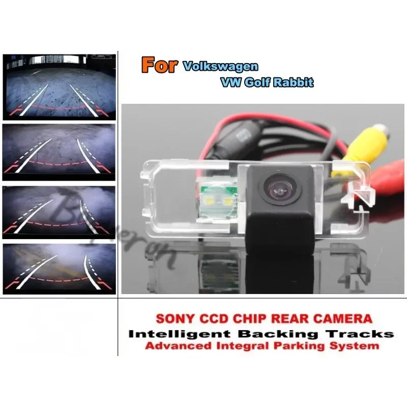 For Volkswagen VW Golf Rabbit Car Intelligent Parking Tracks Camera / HD Back up Dynamic Tragectory Camera / Rear View Camera