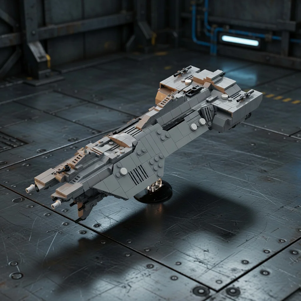 MOC Spirit of Galactic Fire Space Ship Building Blocks UNSC Warship Cruiser Model Sci-Fi Military Bricks Toys Gift for Kids Boys