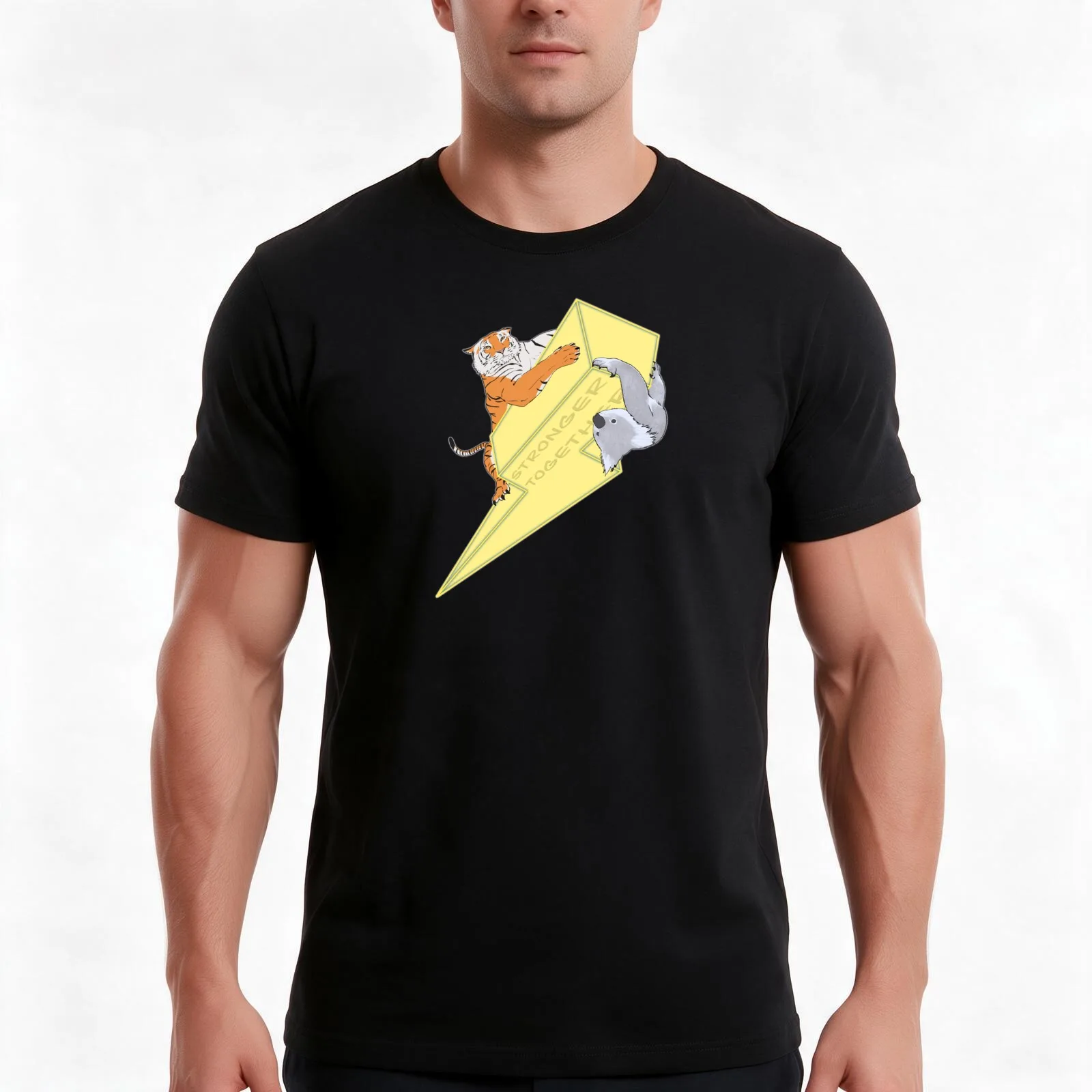 Stronger Together T-Shirt, Summer Casual Cotton Tee, Oversized Streetwear Tops, Vintage Graphic Print, Loose Fit Short Sleeve