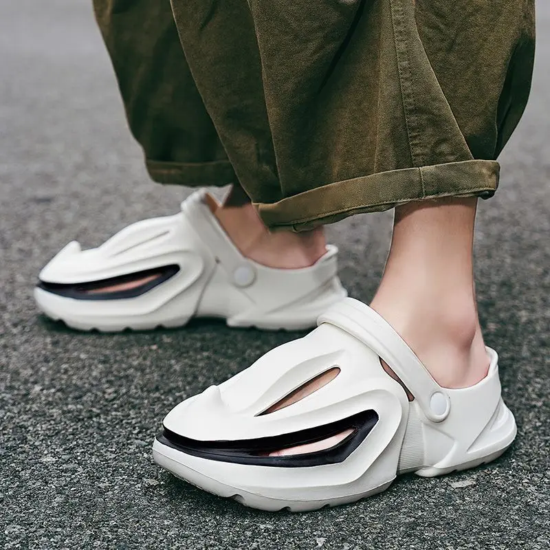 

Мужская обувь с закрытым носком, пляжная роскошная обувь с отверстиями, оптовая продажа, новая мода, дышащие летние сандалии 2025 года, низкая цена, мужские сандалии