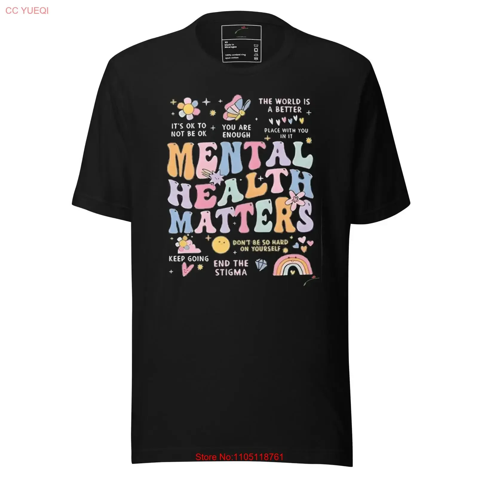 Mental Health Matters T Shirt vintage Washed streetwear Casual Unisex Breathable Stretched Top For Everyday Wear Comfortable