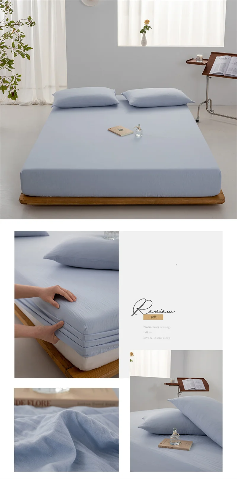 Soft Cotton Fitted Sheet Single Double King Queen Size Mattress Cover with Elastic Band Bed Sheet Bed Linens 100/120/150/180/200
