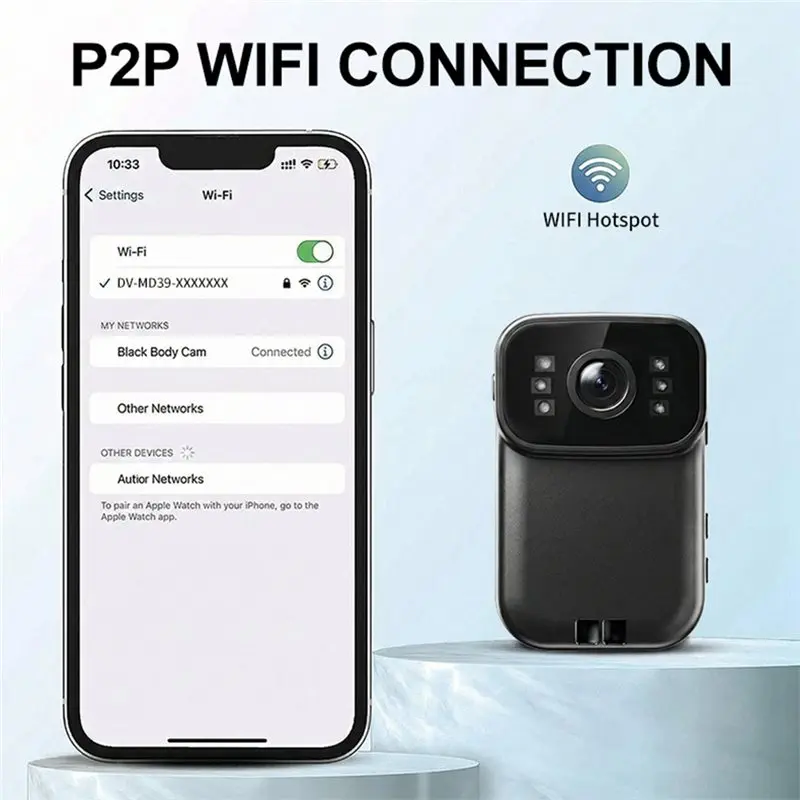 IDUD MD39 HD Mini Portable Camera Outdoor Sports Action Cam Wearable Body Recorder Night Vision 120° Wide Angle Lens view 4