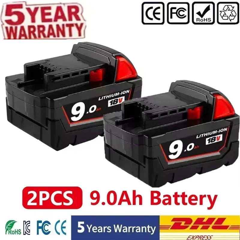 Voor Milwaukee Batterij M18 18V 9.0Ah 12.0Ah Vervangende Lithium Batterij voor Milwaukee M18 48-11-1815 48-11-1850 2604-22 Batterij