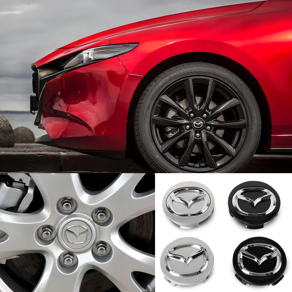 4PCS 56mm Car Wheel Center Caps Tyre Rim Hub cap Cover Stickers Badge For Mazda 2 3 5 6 7 323 626 RX7 RX8 MX3 MX5 Axela Atenza