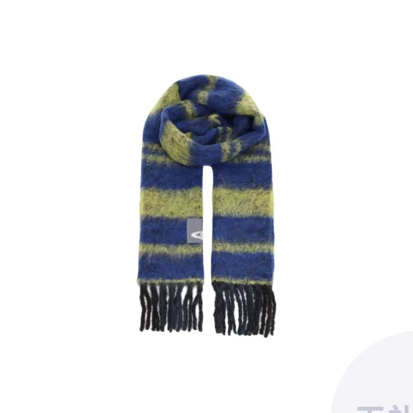 Vivienne Westwood Knit Scarves Unisex Blue/Yellow 8103014fw01bne401