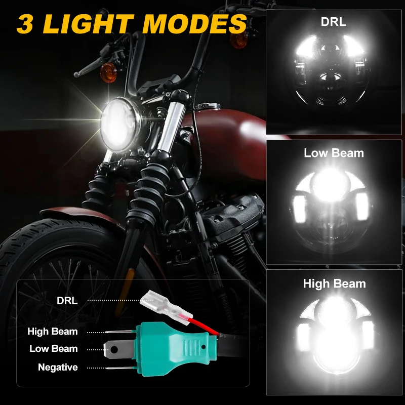 Universal 5 3/4 Inch Motorcycle Headlight  For Triumph Rocket Iii 3 Speed Street Triple & Thunde 5.75