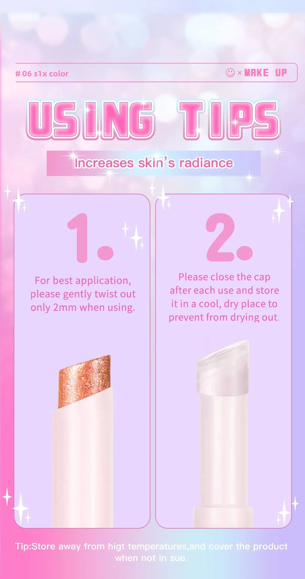 VIPABC Crystal Jelly Eyeshadow Highlight Stick Super Shiny Multicolor Super Shiny Multicolor Highlight Eyeshadow Stick colors:03