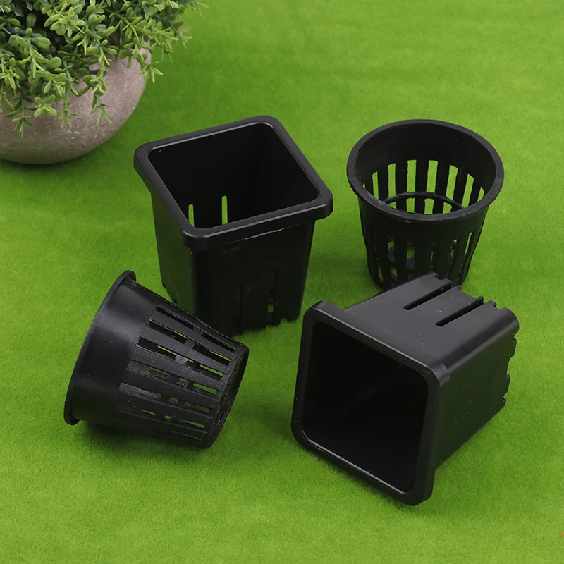 10Pcs Garden Reusable Hydroponic Mesh Cover Hydroponic Planting Basket Plant Seedlings Planting Plastic Mesh Pot Supplies