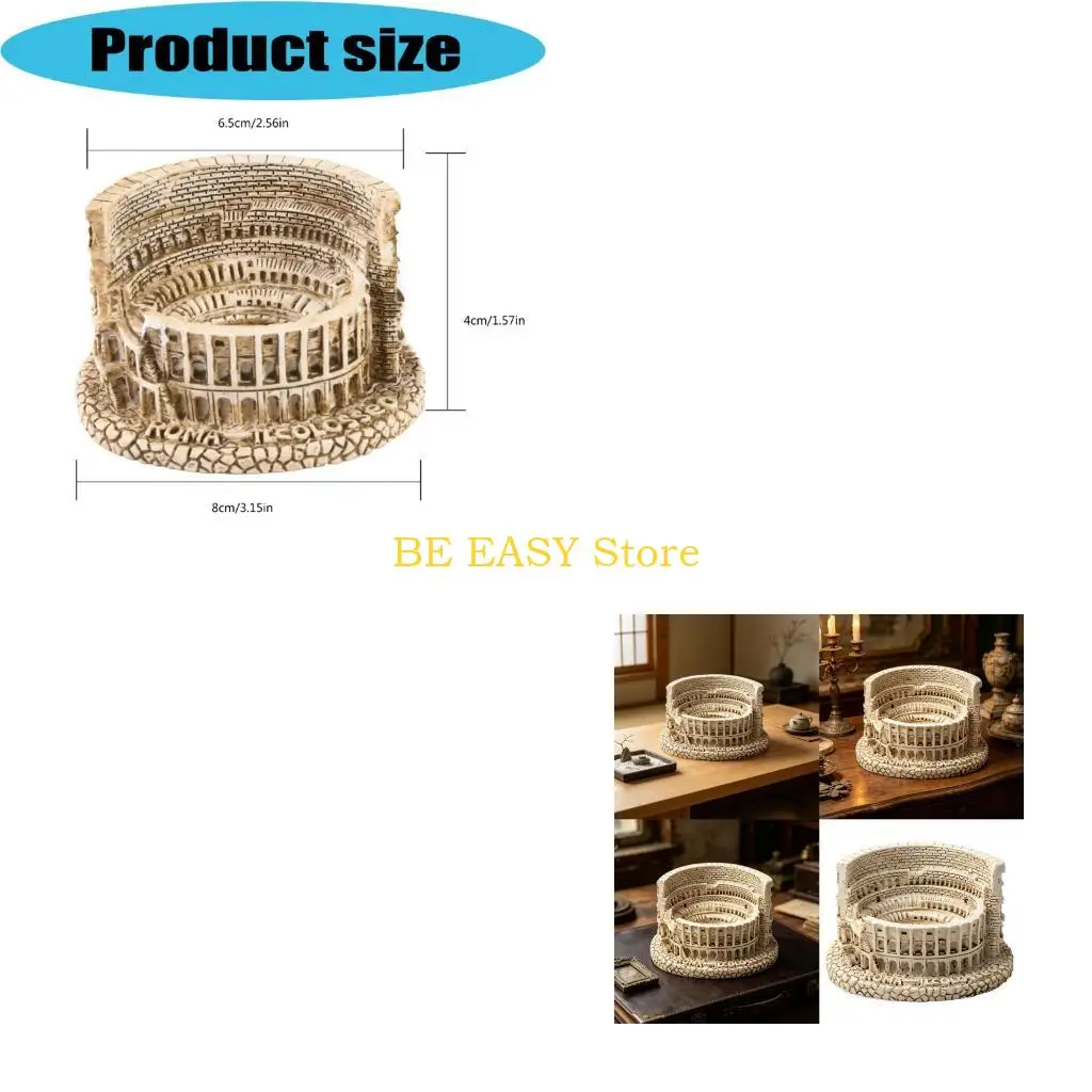 E28F Miniature Colosseums Model Lovely Table Decorative Figurines Resin Texture Suitable for Offices Living Room Bedroom