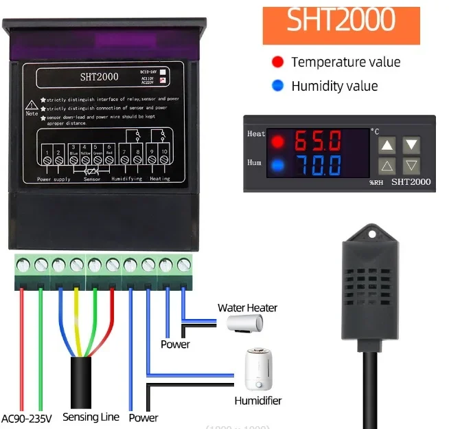 Intelligent Digital Display Temperature and Humidity Controller Sensor  Board Module 220V 110V For arduino Board Module