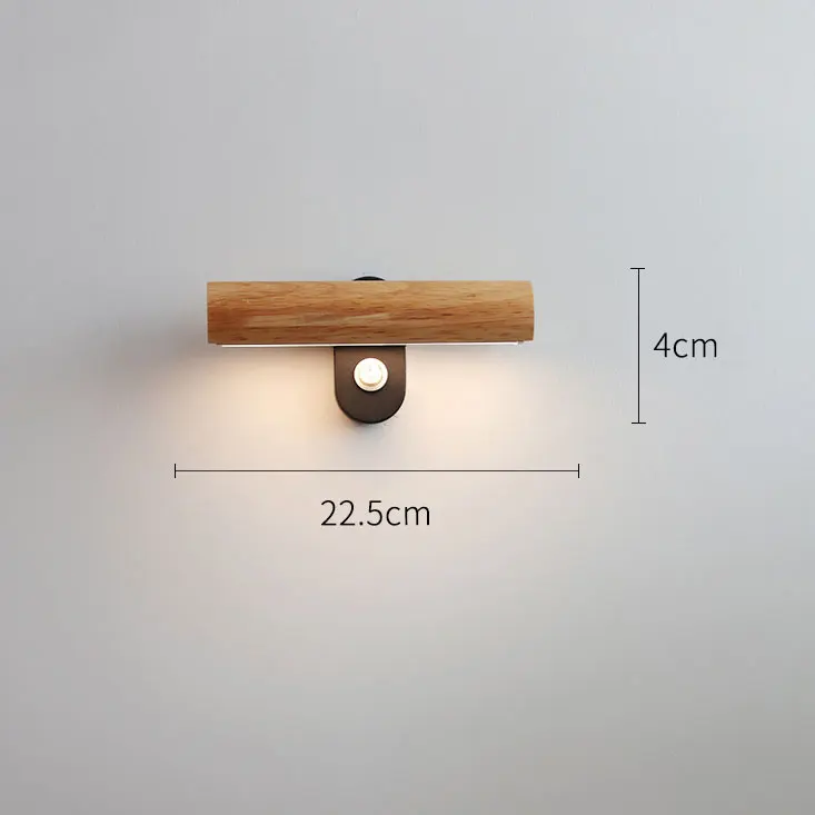 Wooden Style Japanese Bedroom Headboard Staircase Wall Lamp Designer's Design With Button Switch Adjustable Wall Light
