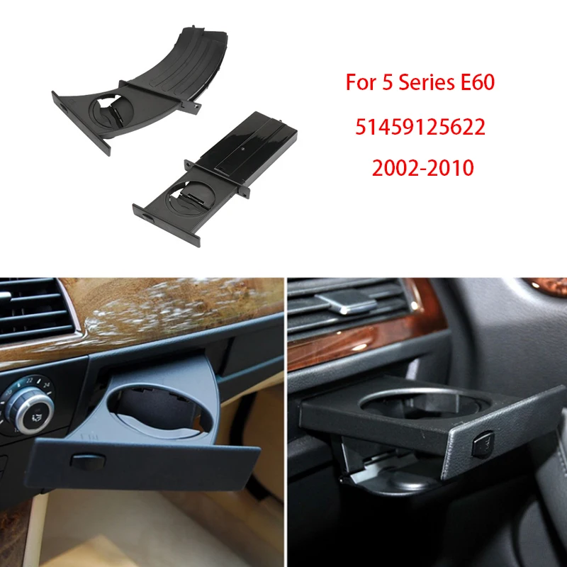 Front Left Right Cup Holder Drink Rack Black Holders For BMW E60 E61 M5 525i 528i 530i 535i 2002-2010 51459125622 51459125626