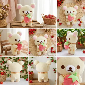 Peluches de Rilakkuma con Diseño de Fresa, Adorable Oso de Peluche Sakura