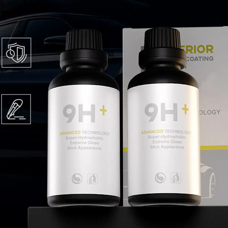 9H 50ML Ceramic Car Coating Liquid Glass Waterproof Nano Ceramics Paint Care Anti-scratch Hydrophobic Car Detailing Polish Kit