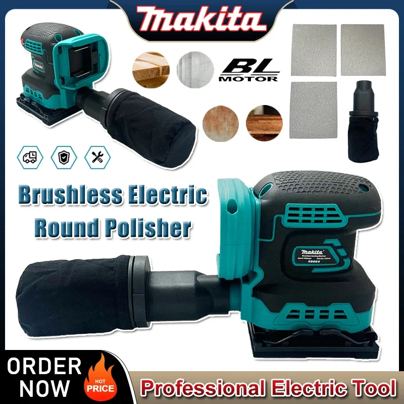 

Makita Electric Cordless Disc Random Orbital Brushless Sander Grinding Polisher 3-Speed Sanding Machine Fit Makita 18V Battery