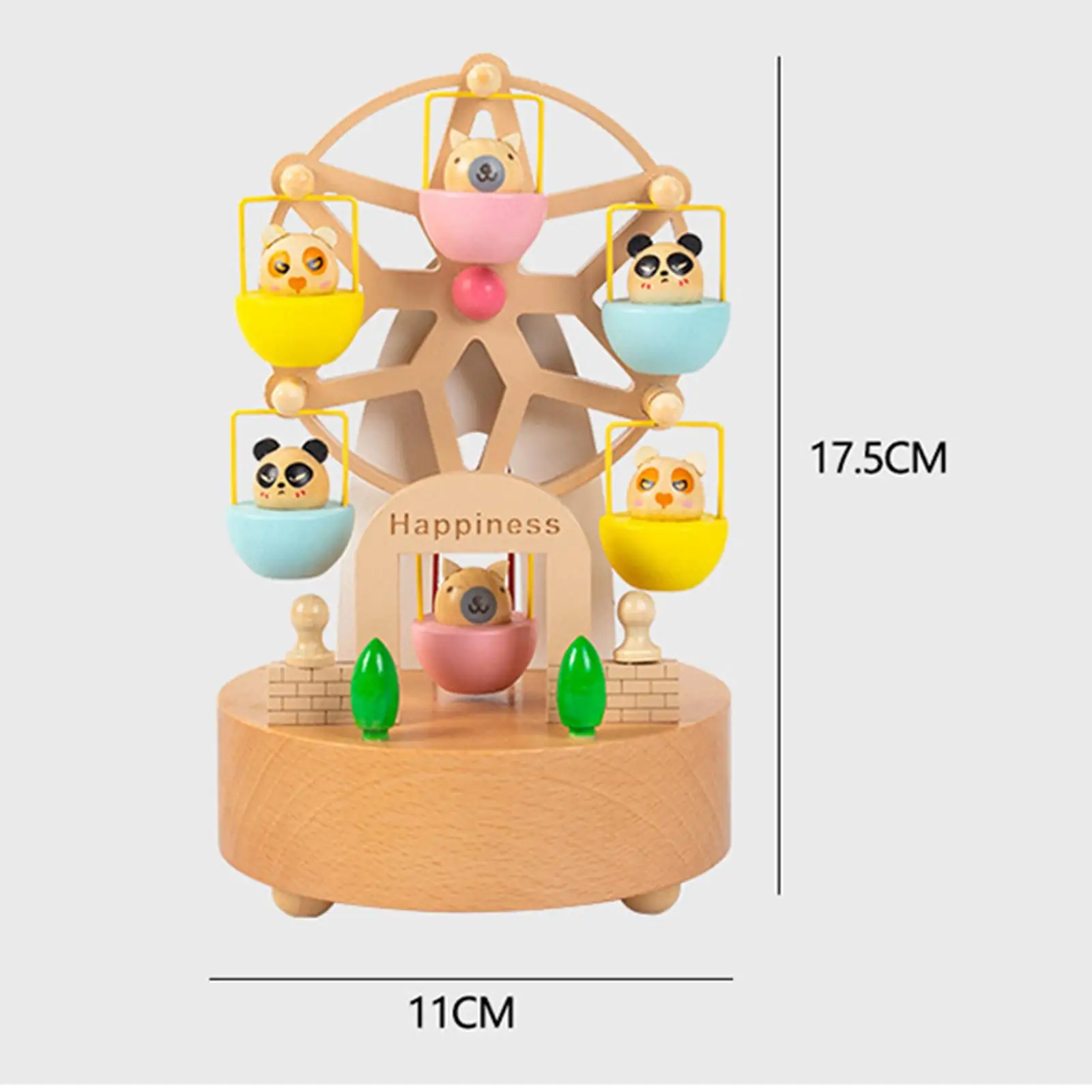 Wheel Musical Boxes Rotating Swing Animals Wind Up Mechanical Music Box for