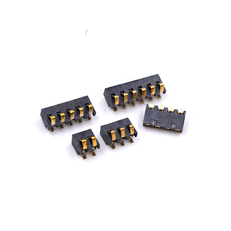 Spring Compression Contact 2 3 4 5 6P 2.5MM Pitch Female Plug Connector Surface Mount Battery Connectors Reflow Solder PCB