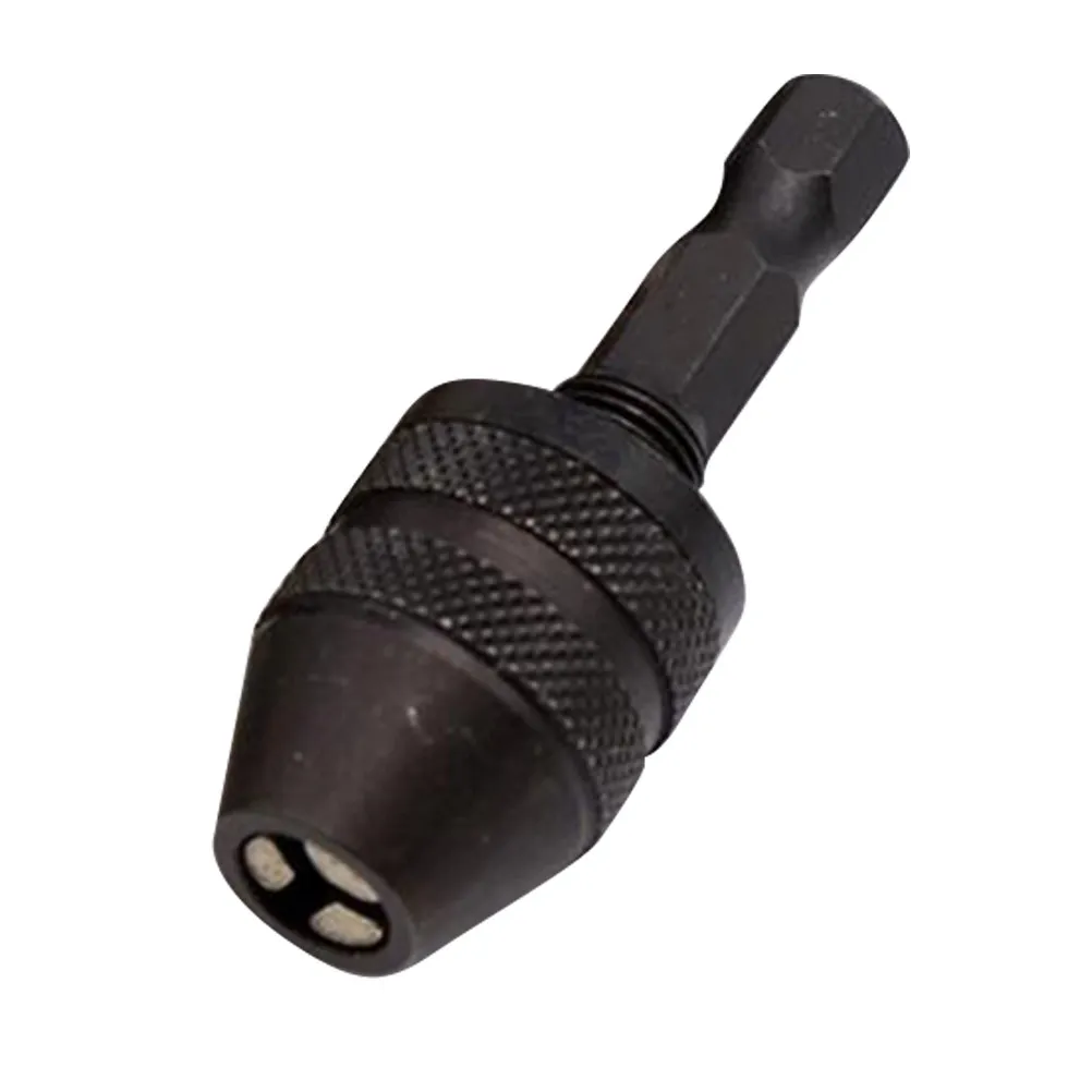 Power drill chuck adapter for workshop owners to secure drill bit holding 0.3-6.5mm Alloy Silver 1pc