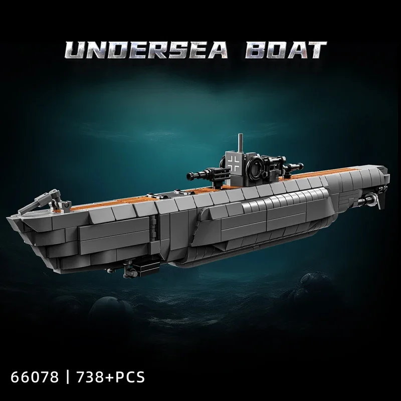 738 Pcs WW2 Tedesco U-tipo Sottomarino Building Blocks Affari Militari Portaerei Cruiser Sottomarino Nuclearo Giocattolo Regali
