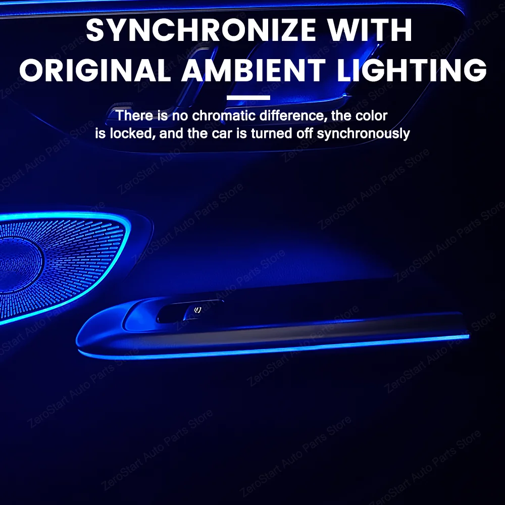 LED de 64 colores para coche Mercedes Benz Clase C W206 GLC clase X254 luz de reposabrazos de 4 puertas luz ambiental lámpara decorativa reequipamiento