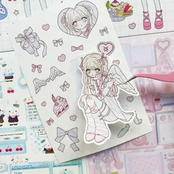 Panda Korean Stickers Character Stickers Cute Girl Handbook Stickers Decoration DIY