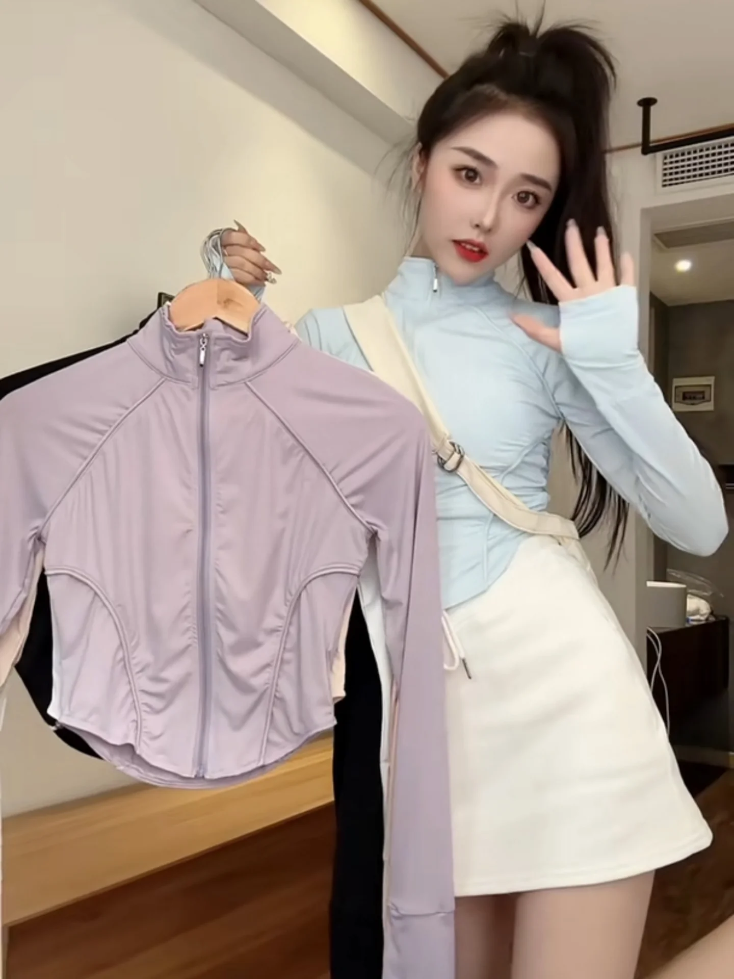 summer-korean-sle-sexy-slimming-ort-ice-silk-sun-protection-women's-long-sve-casual-top-uv-protection-pure-color
