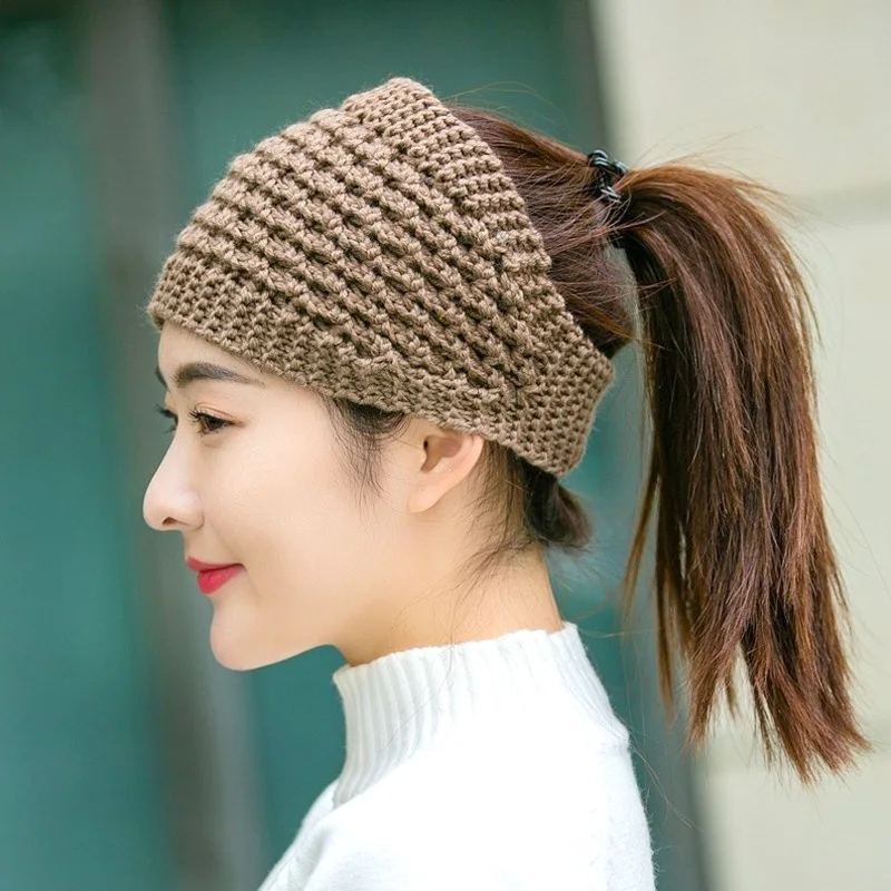 Knitted Headband Warm Thicken Wide-brim Woolen Headband Hair Accessories Hair Band Hair Band Face Wash Sports Hair Band