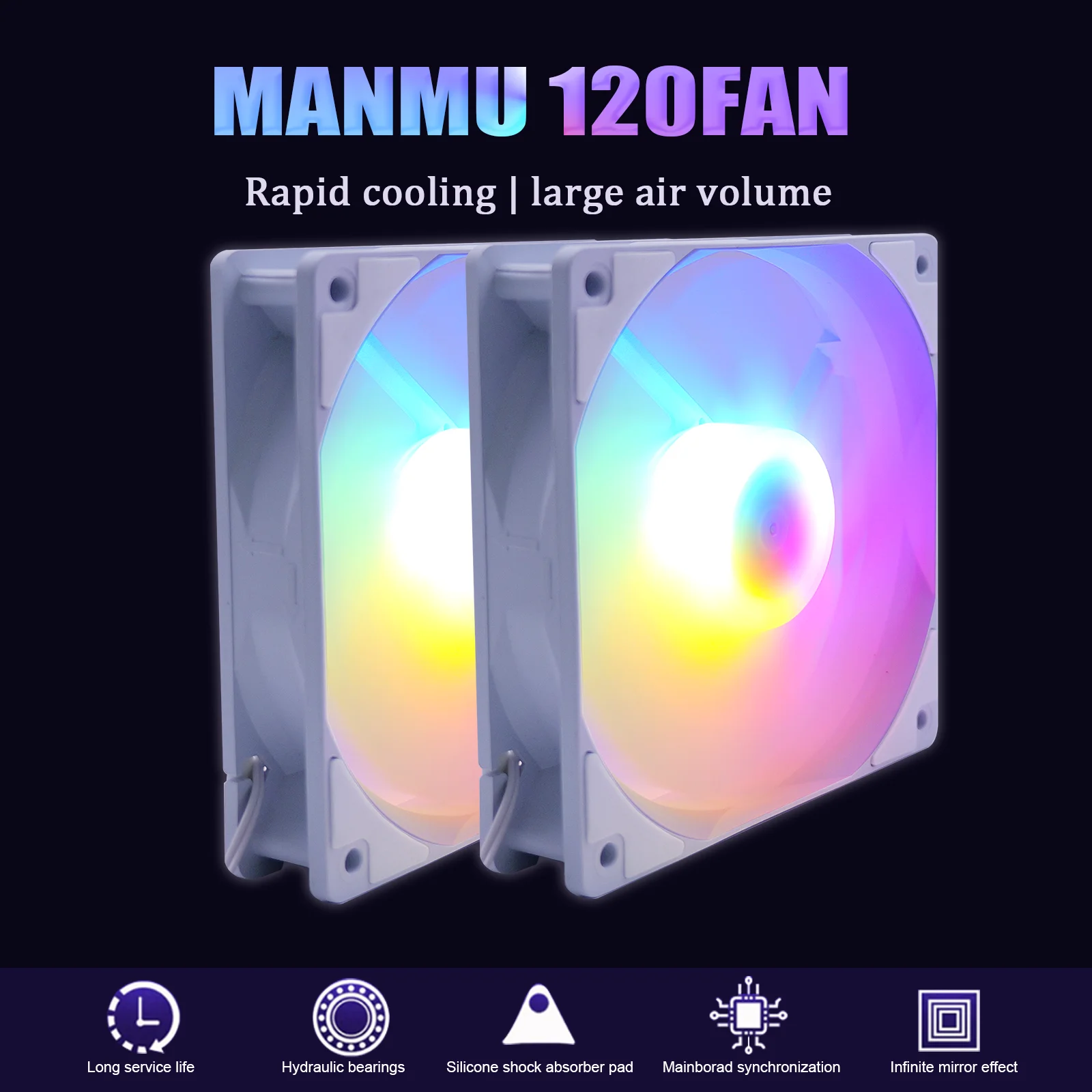 

MANMU Лидер продаж вентилятор для ПК 120 мм охлаждающий вентилятор игровой вентилятор процессора кулер светодиодные фонари компьютерный охлаждающий вентилятор