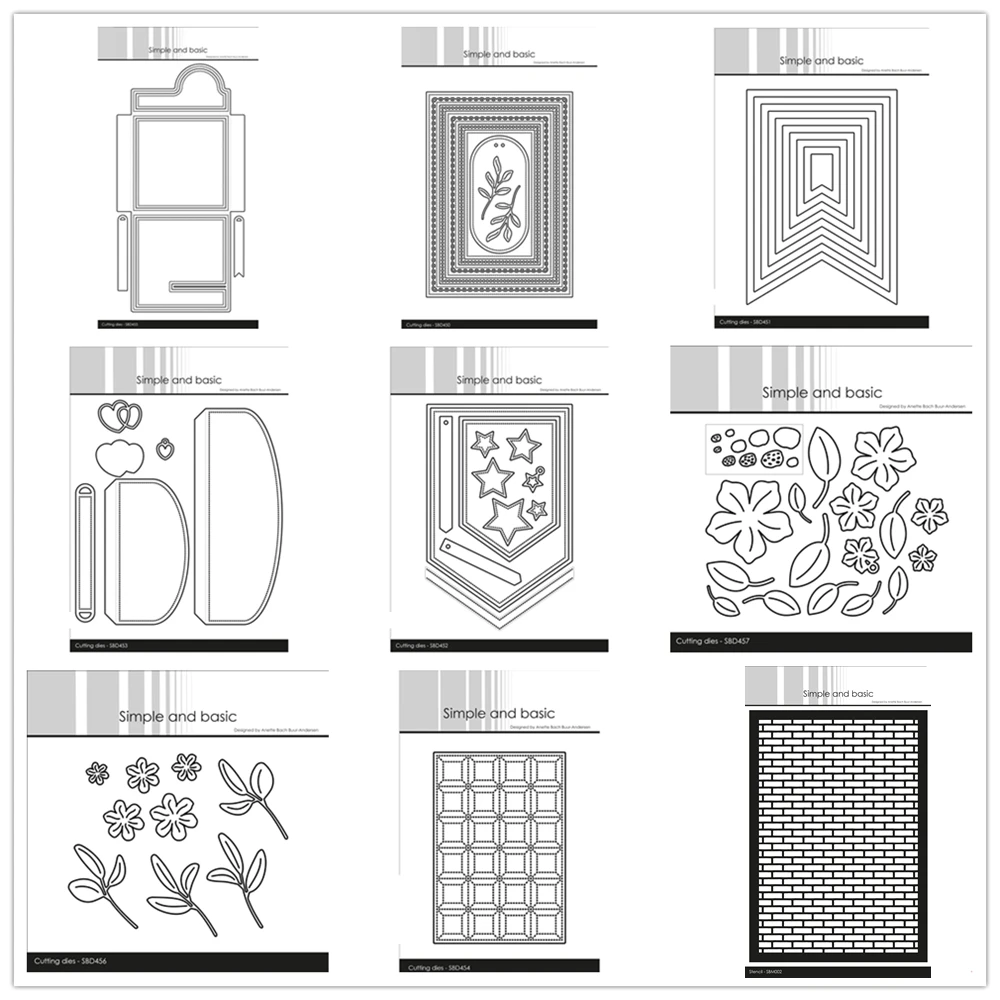 

New June 2024 Flowers Envelope Block Pattern Cutting Dies Stencils for Scrapbooking Paper Making Frame Card Craft Supplies