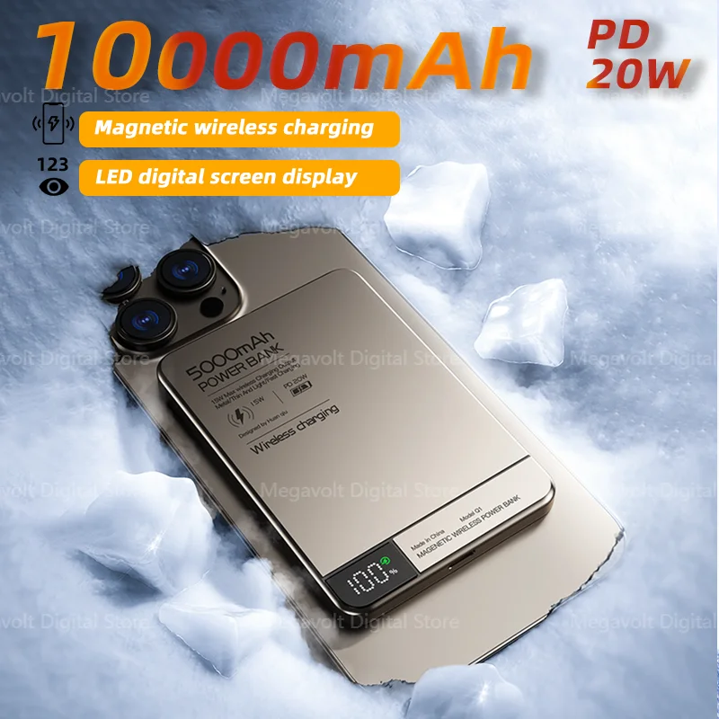 

10000mAh Wireless Charge Ultra-thin Power Bank Aluminum Alloy Advanced Fast Charge Mobile Power Bank For Iphone Xiaomi Samsung