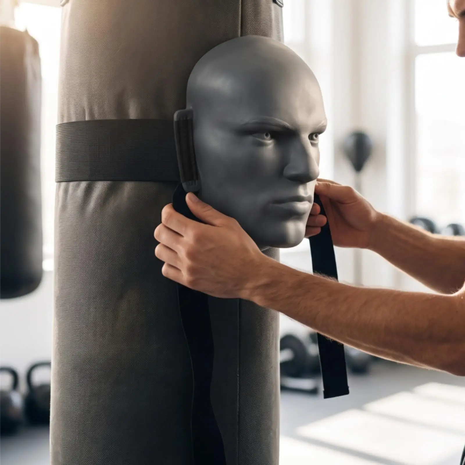 Boxing Training Headgear Silicone Striking Face Pad for Hand Eye Coordination Reaction Speed Improvement Tool