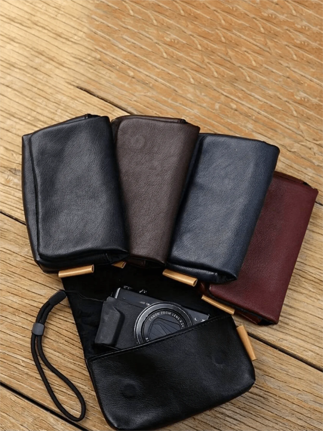

Кожаный чехол для камеры с ремешком на запястье, компактная защитная сумка для цифровых камер