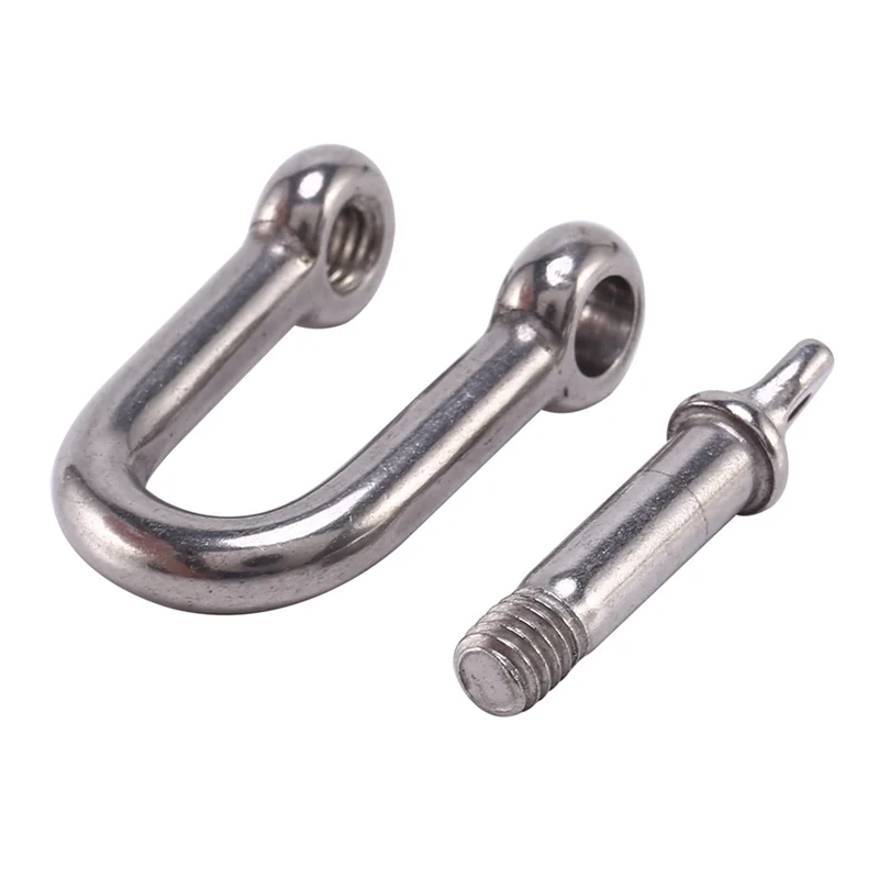 

AT44-10Pcs M6x38mm Straight D-Shackle, Short, Stainless Steel AISI 316