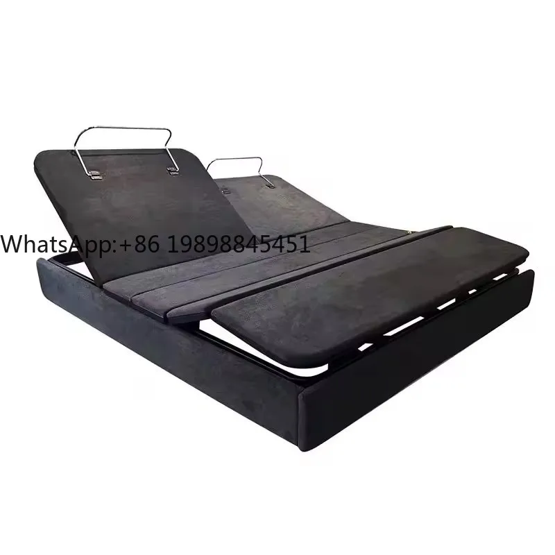 

Adjustable Metal Bed Frame Made in China. Wireless Remote Control of the Bed Frame by Mobile Phone APP