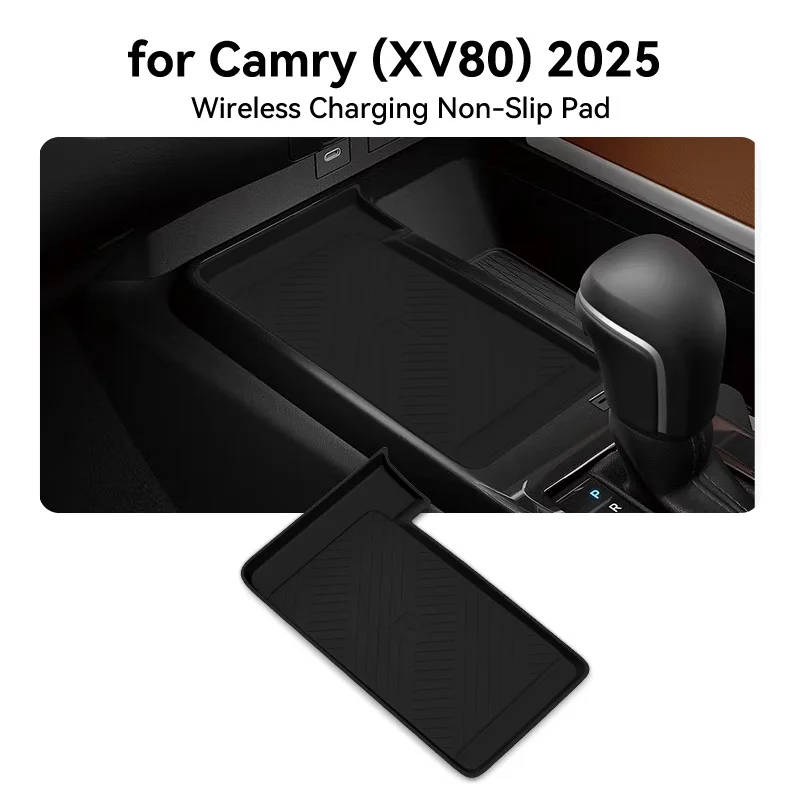 

Для Toyota Camry XV80 2025, беспроводная зарядная панель, аксессуары для интерьера, нескользящая накладка, автомобильный коврик для зарядного устройства для телефона, защитный коврик