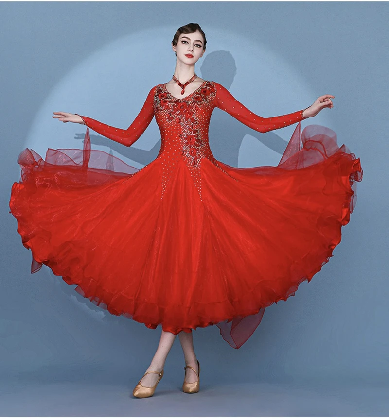 

Ballroom Competition Dance Dress For Women Profession Modern Waltz Dance Skirt Adult High Quality Ballroom Dance Dresses