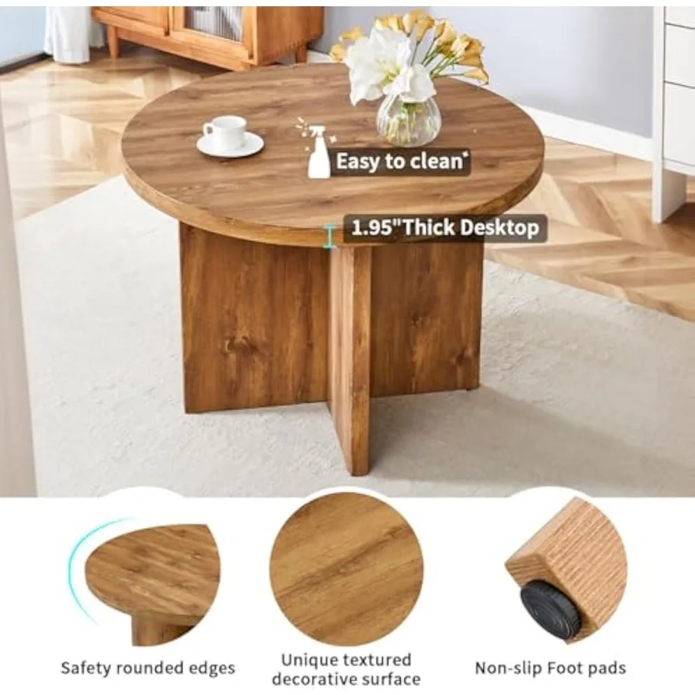 Round Dining Table for 4-6, 42 Inch Modern Kitchen Table Small Dinner Table MDF Kitchen Dinning  for Cafe Restaurant Wine