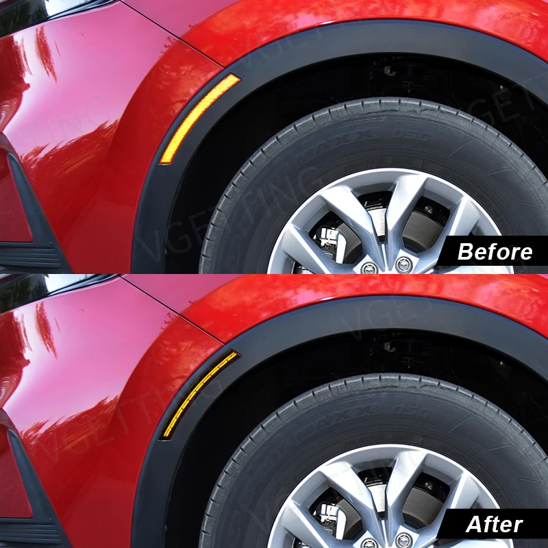 Vgetting For Honda CRV 2023 2024 Car Front Wheel Eyebrow Lamp 3 Functions LED Side Marker Light Streamer Fender Light Waterproof